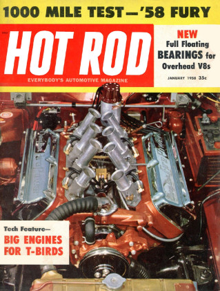 HOT ROD 1958 JAN - HEMI-T'BIRD, GOLDEN COMMANDO